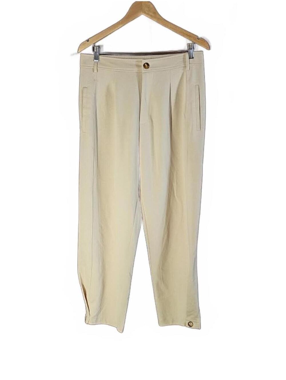 BTFBM Beige Casual Women's Pants with Button Detail Size L